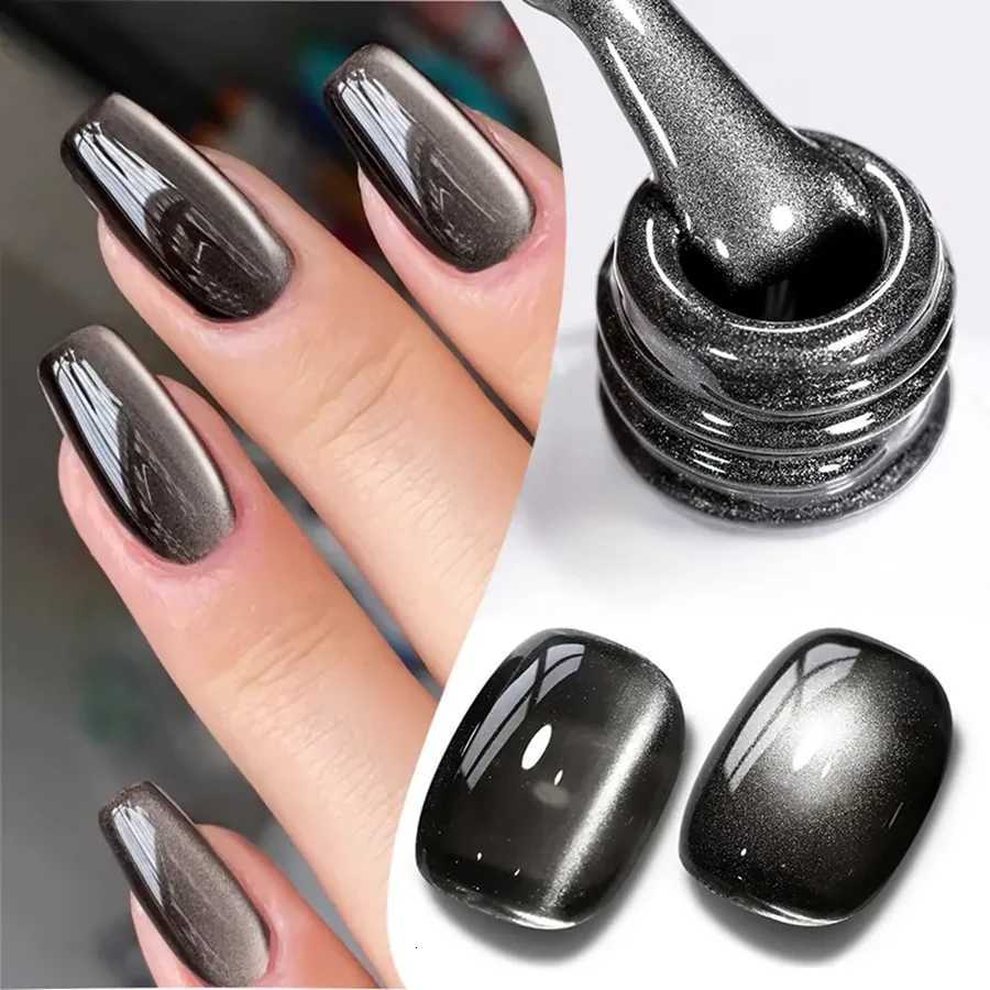 WS Black Glass Cat Magnetic Gel Nail Polish Punk Style Nail Art Manicure Varnis Semi Permanent Gel for Winter Nail SuppliesT251127
