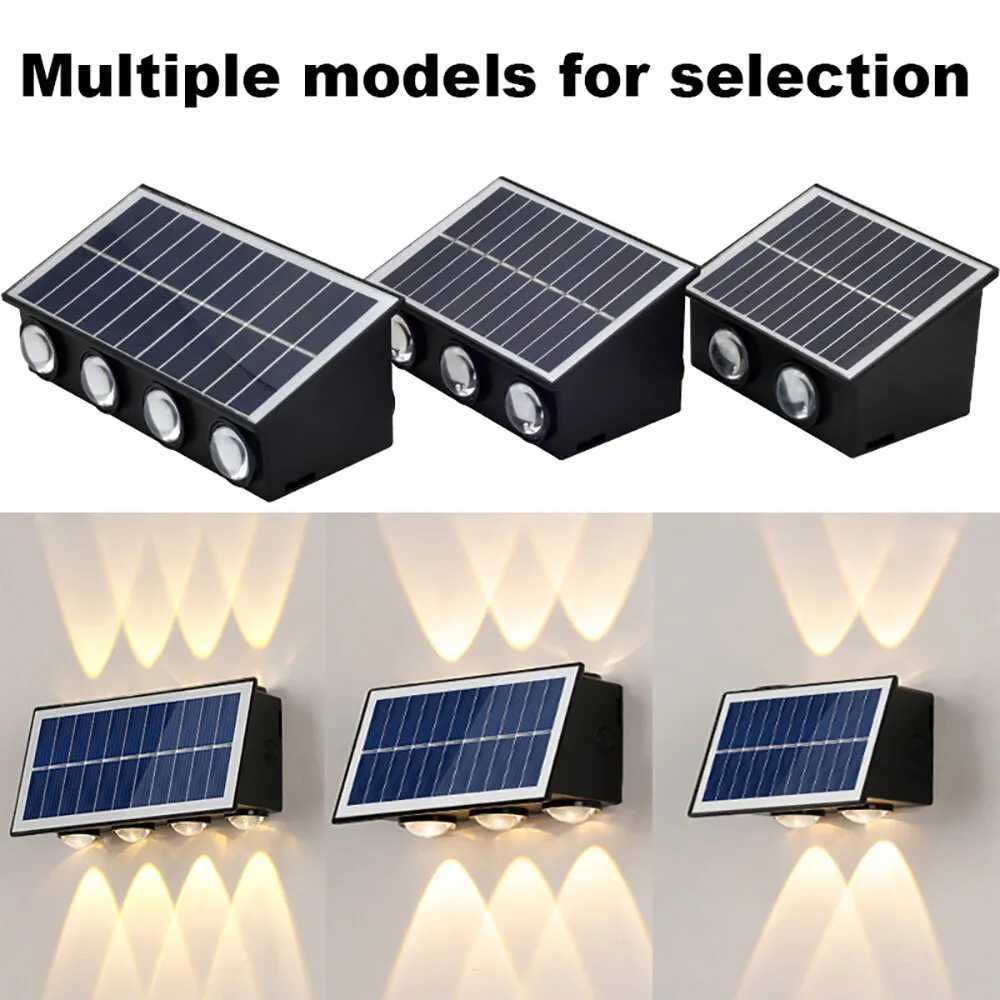 4/6/8LED Solar Wall Spotlight Outdoor Upper And Lower Lighting Solar Powered Waterproof Streetlight for Balcony Courtyard GardenM251127