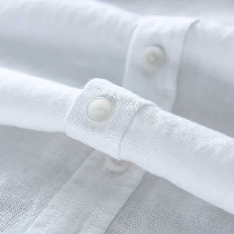 New Designer Italy Style 100 Linen Long-sleeved Shirt Men Brand Casual 5 Colors Solid White Shirts For Men Top Camisa ChemiseW251127