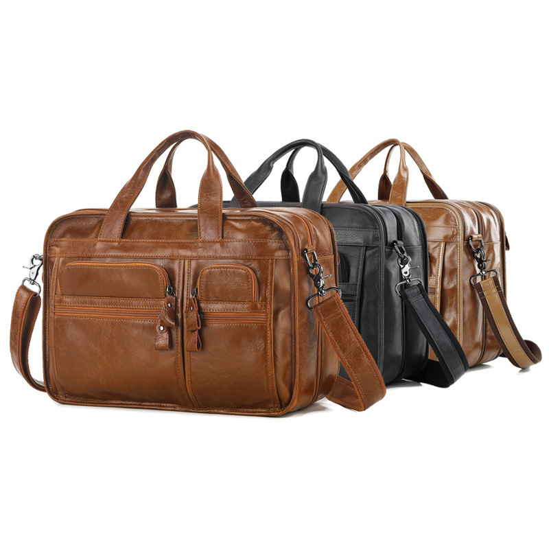 Mens Business Travel Mens Messenger Bag Mens Handbag Mens Large A4 Office Leather Shoulder Bag Notebook Bag 240902