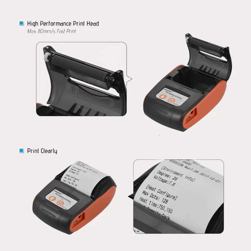 58mm printer Portable wireless thermal printer PT-210 Portable receipt printer sed for H251127