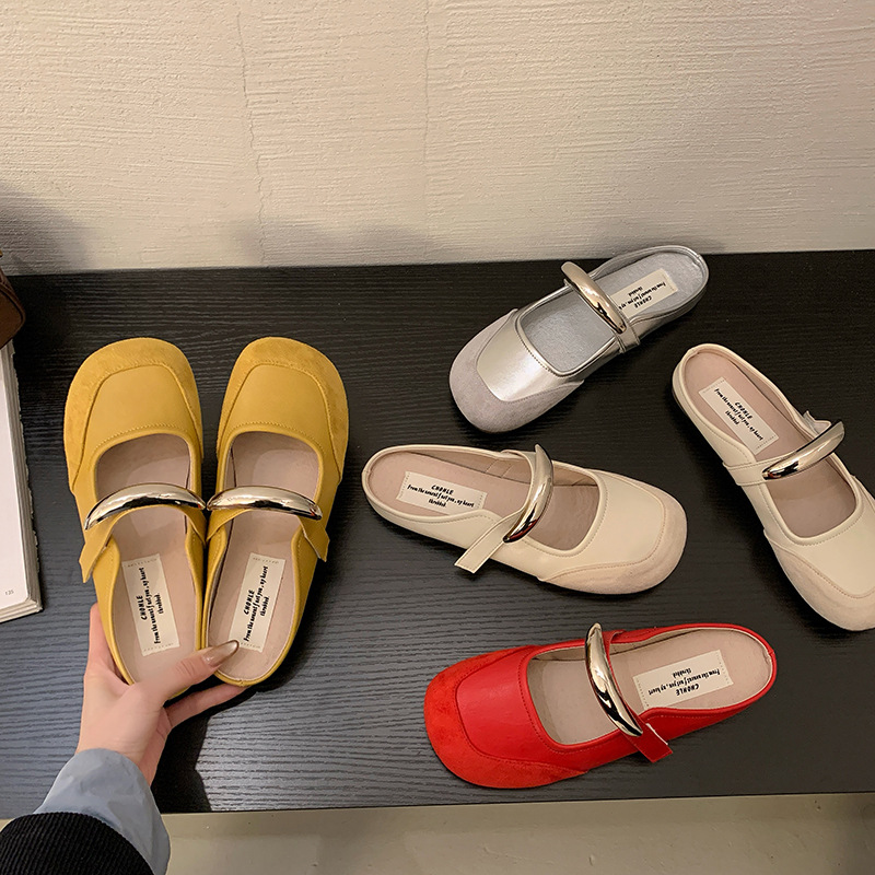 Simple women ballet shoes casual walking shoes women sliding flat shoes 2024 fashionable flat dance shoes 240605