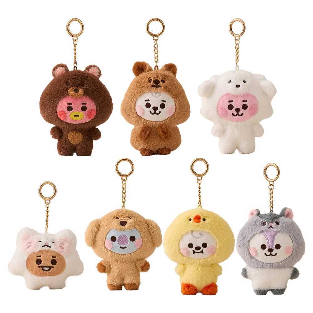 Anime Kawaii BABY Zoo Series Plush Doll Keychain Cute Cartoon Doll School Bag Pendant Decoration Birthday Gift Line FriendsT251127