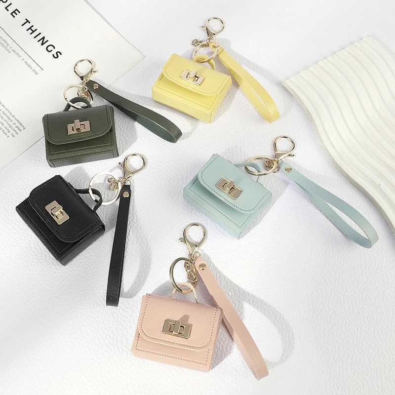 Small Deluxe Leather Hangbag Pendant Chic Keyring Coin Wallet Versatile Headphone Bag CharmT251127