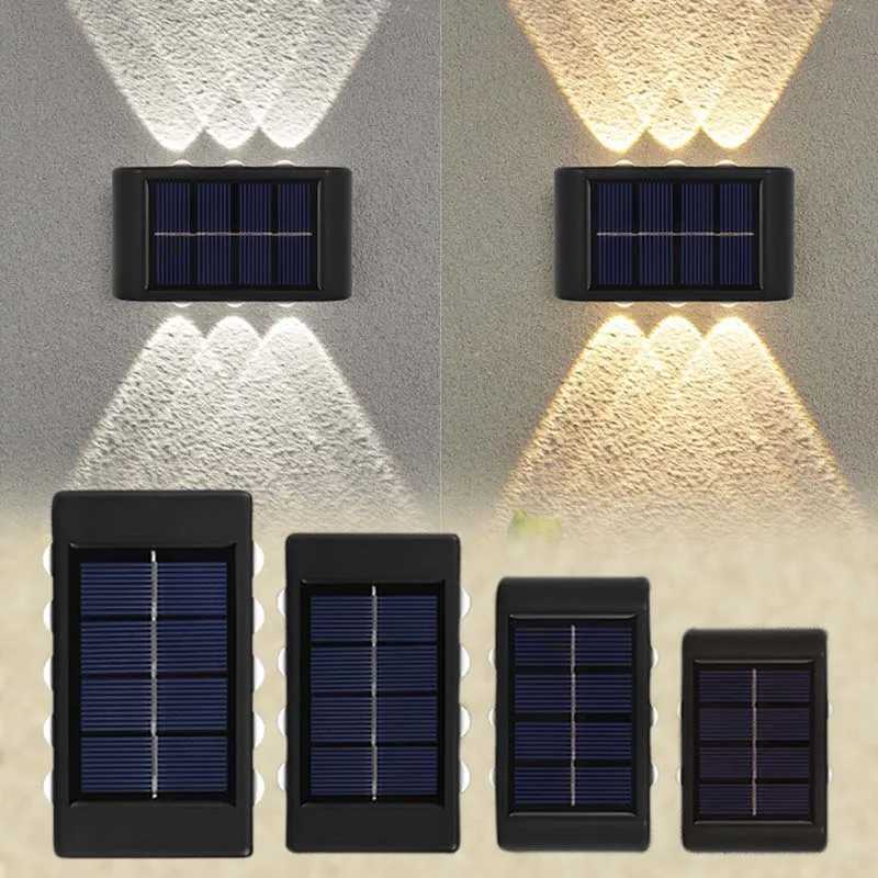 4/6/8/10LEDs Solar Wall Lamp Yard Street Decor Light Outdoor Waterproof Up and Down Luminous Lighting Garden Landscape LampM251127