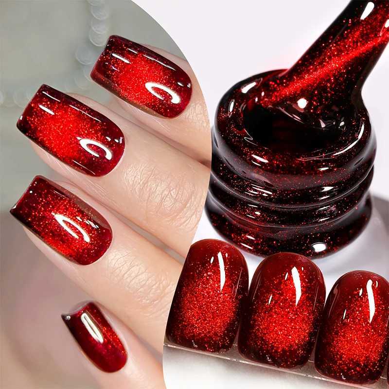 BORN PRETTY 10ml Red Glass Bead Cat Magnetic Gel Ultra Shine Semi Permanent Soak Off UV Gel Christmas Manicure Nail Art VarnishT251127