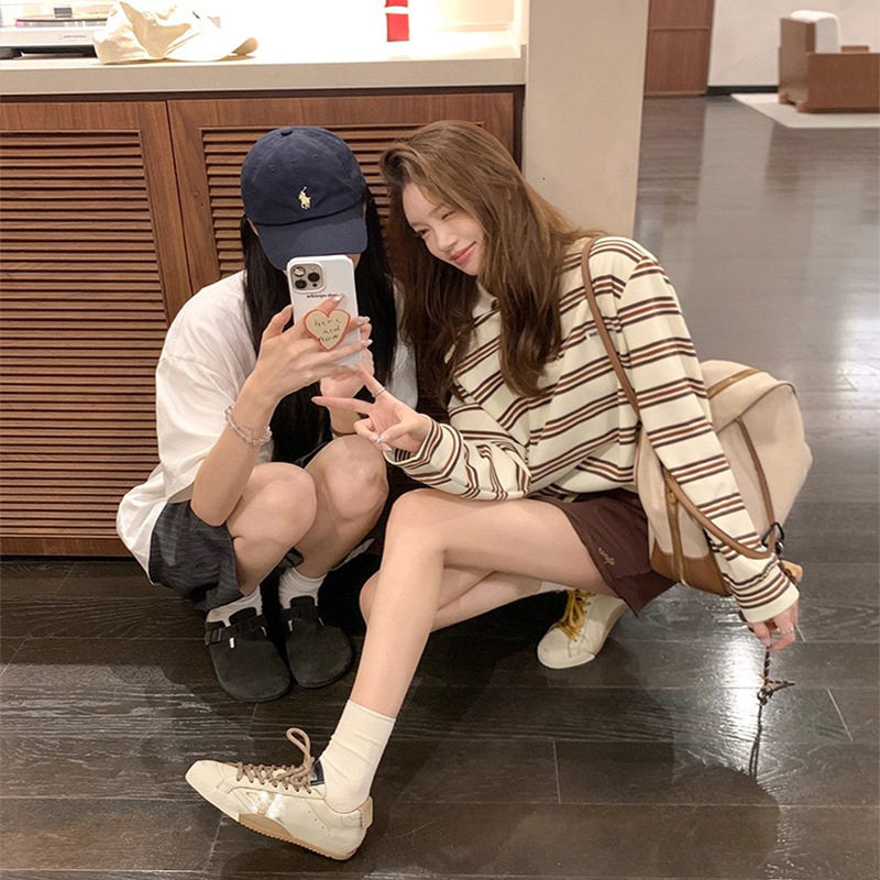 New hot selling trend leather retro women s shoes with increased height multifunctional color matching retro designer shoes trendy casual sports shoes