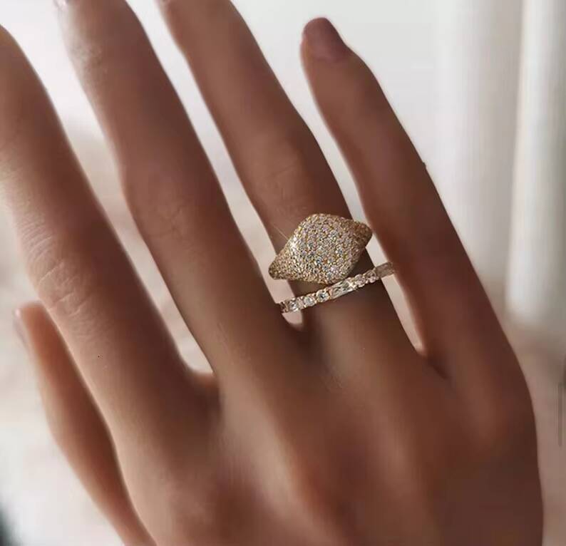 New Style Jewelry Pave Setting Iced Out VVS Moissanite Ring Custom Hiphop Sterling Silver 925 Oval Shape Ring