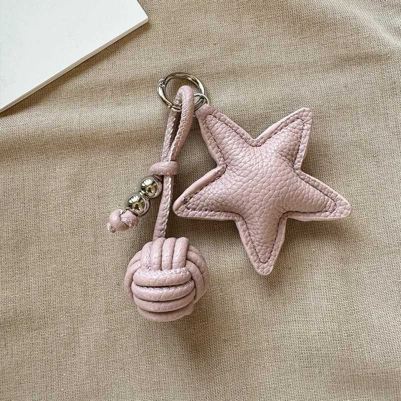 Handmade Star Woven Ball Keychain for DIY Bag Pendant Creative Gift for Women Charm Hanging Decoration AccessoriesT251127