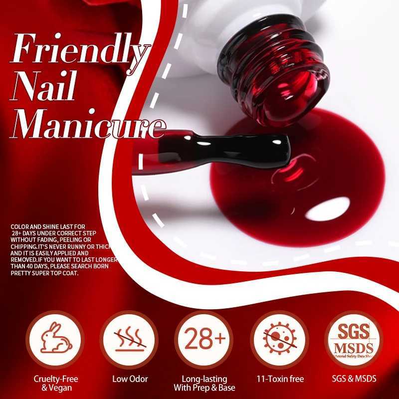 BORN PRETTY 10ml Blood Red Jelly Gel Nail Polish Halloween Nails Art Gel Polish Sheer Translucent Nail Gel for Winter ManicureT251127