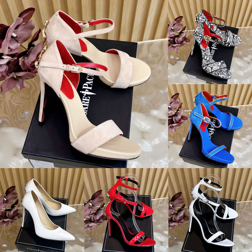 Pumps Luxury wed dress shoe Designer High Sandal DHgate Womens Lady Stiletto dagger heel Sliders slingback suede leather Summer Beach Rhinestones sandale