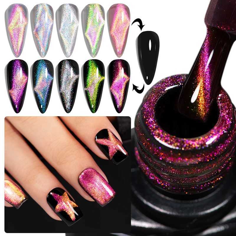 AWStorG 75ml Starlit Chameleon Cat Magnetic Gel Nail Polish Double Colors Semi Permanent UV Gel Varnish Need Black BaseT251127