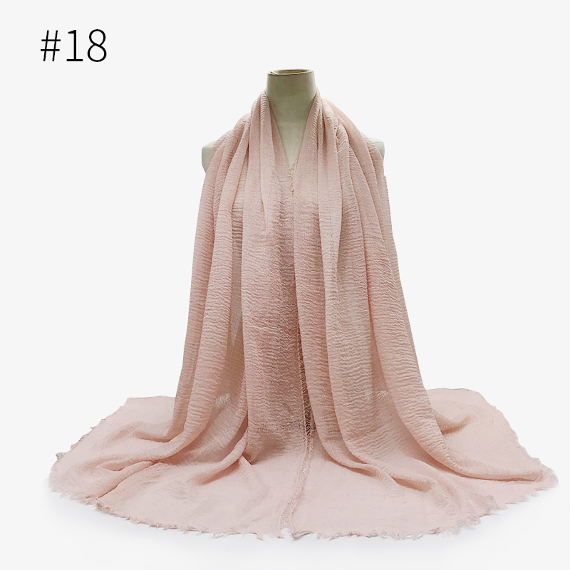 K537 Cross-border solid color ring velvet TR cotton monochrome wrinkle scarf women's head shawl manufacturer spot wholesale