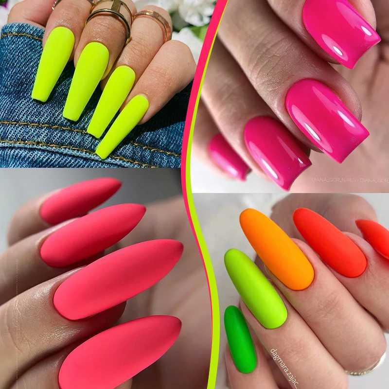 LILYCUTE Fluorescent Nail Gel Polish Orange Red Neon Bright Color Summer Series Soak Off For Manicure Nail Art UV Gel VarnishT251127