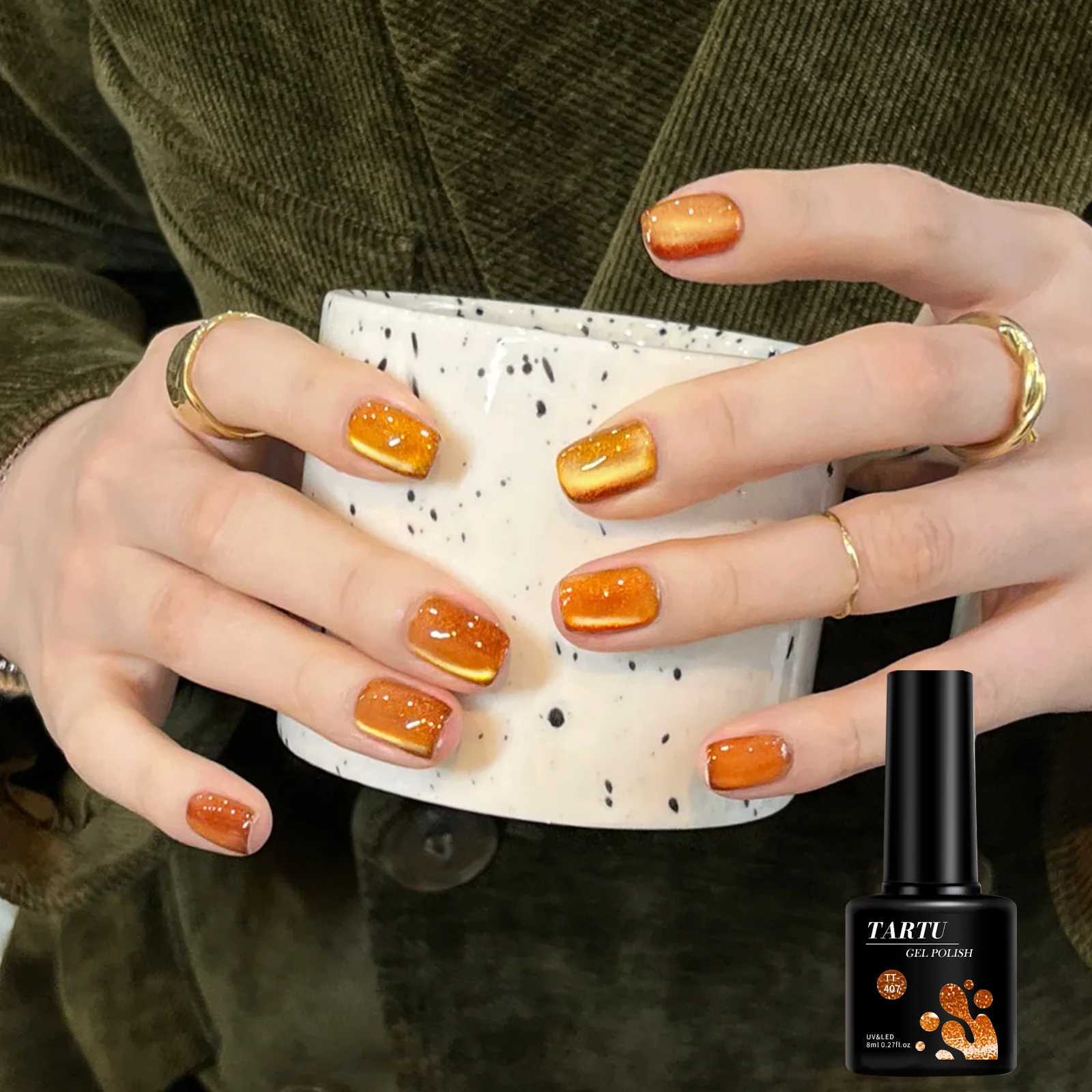 Cat Eye Gel Nail PolishRed Brown black 8ml Soak Off LED/UV Holographic Glitter Nail Artfor Home Salon Manicure Gift for WomenT251127