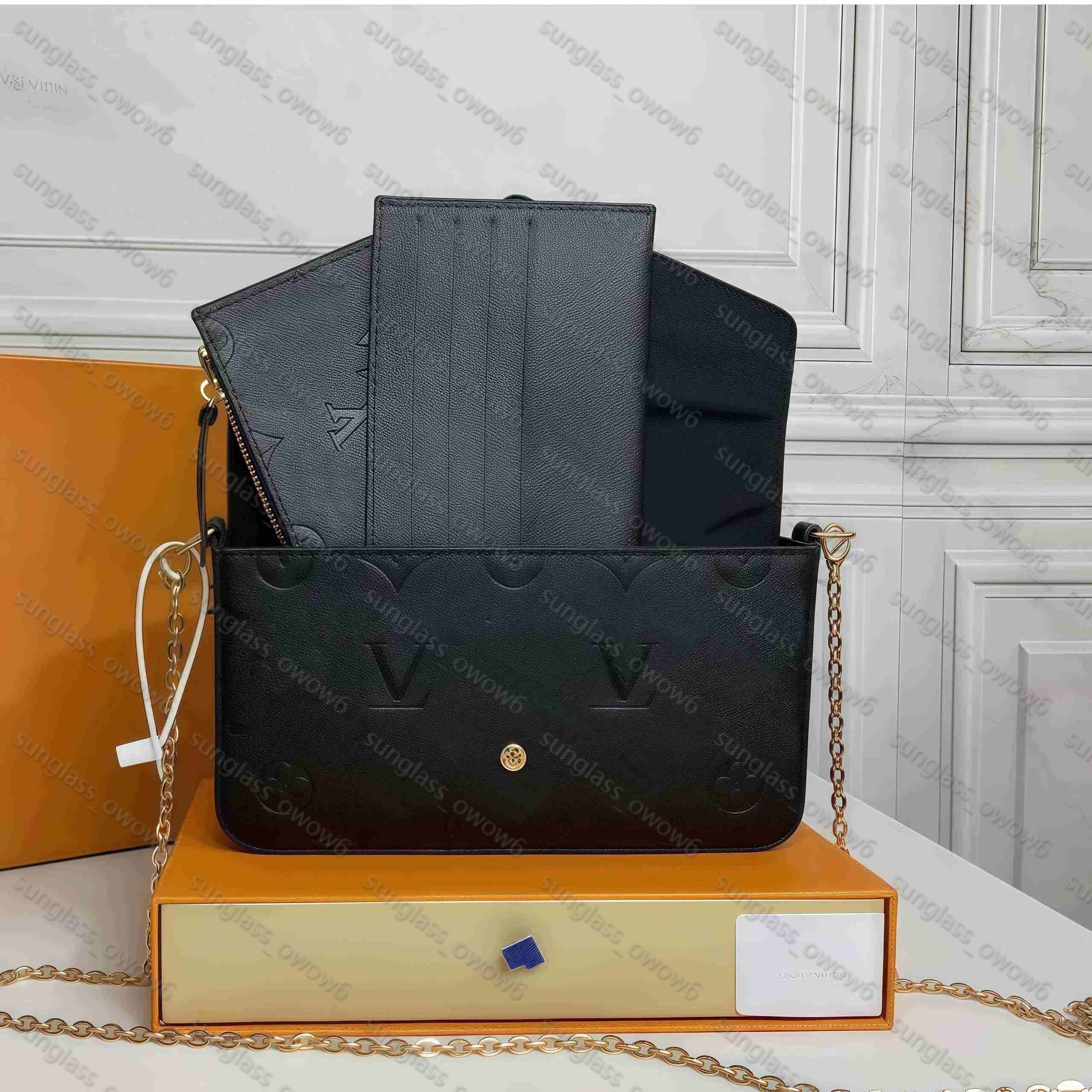 Shoulder Bags Genuine leather 3pcs Luxurys Designers Bags Purse Women Fashion Monogrames Multi POCHETTE FELICIE Crossbody M64064 Purse Crossbody Bag ACQ