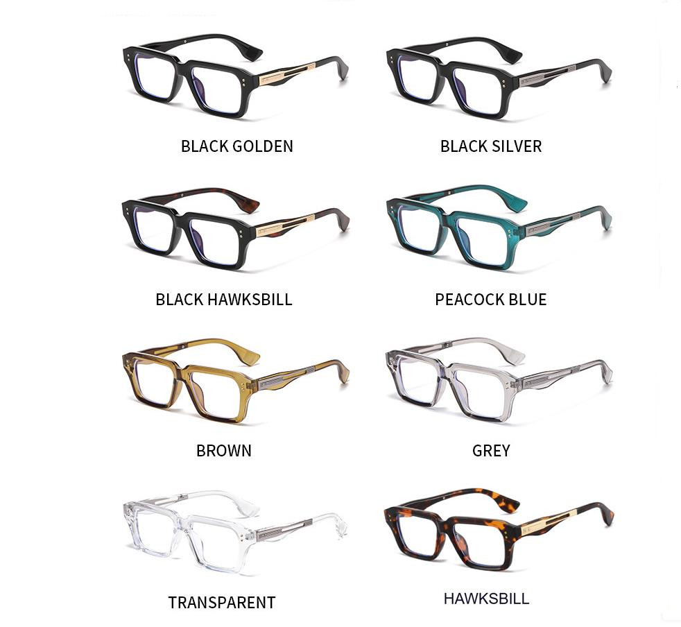 Designer Sunglasses For Women Men Anti-blue Light Plain Lenses Myopia Square Frame Glasses Anti-blue Light Business Glasses