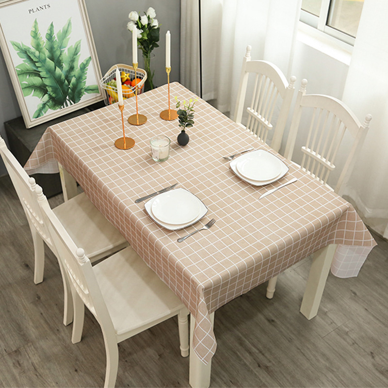 A832 simple waterproof and oil-proof home modern style tablecloth fruit anti-scalding and washable plaid tablecloth