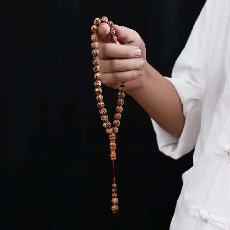 Hot Selling Religious Jewelry Necklace Traditional 33 Tespih Muslim Prayer Imitated Wooden Rosary Beads Islamic Subha