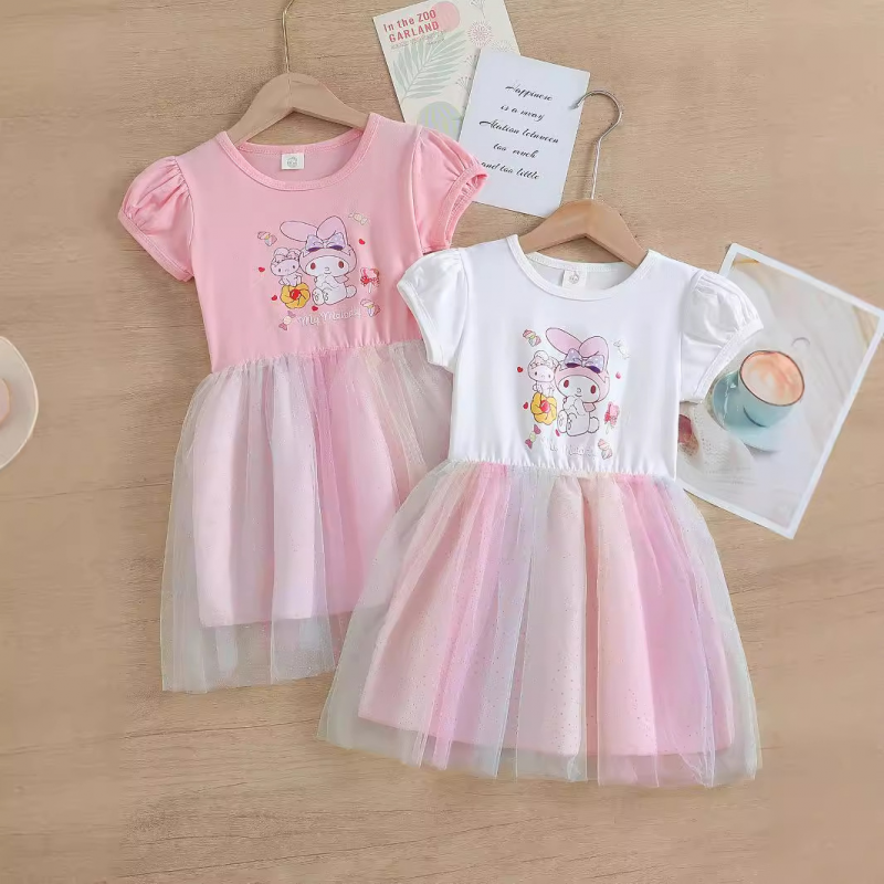 Disney girls' dress princess dress beach dress children's designer clothing summer outfit for girls girls' A-line skirt comfortable and