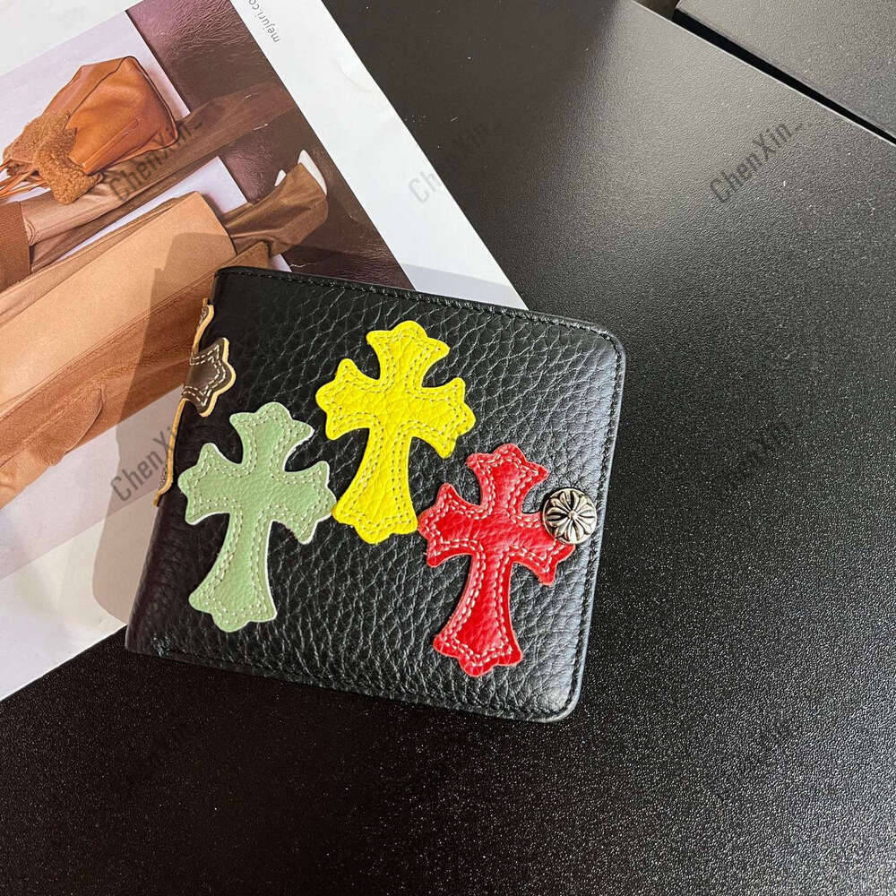 Designer wallet Charm card holder CH Chrome bag 2025 New Cowhide Wallet High-end Cross Colorful Leather Coin Purse Short Card Holder Unisex