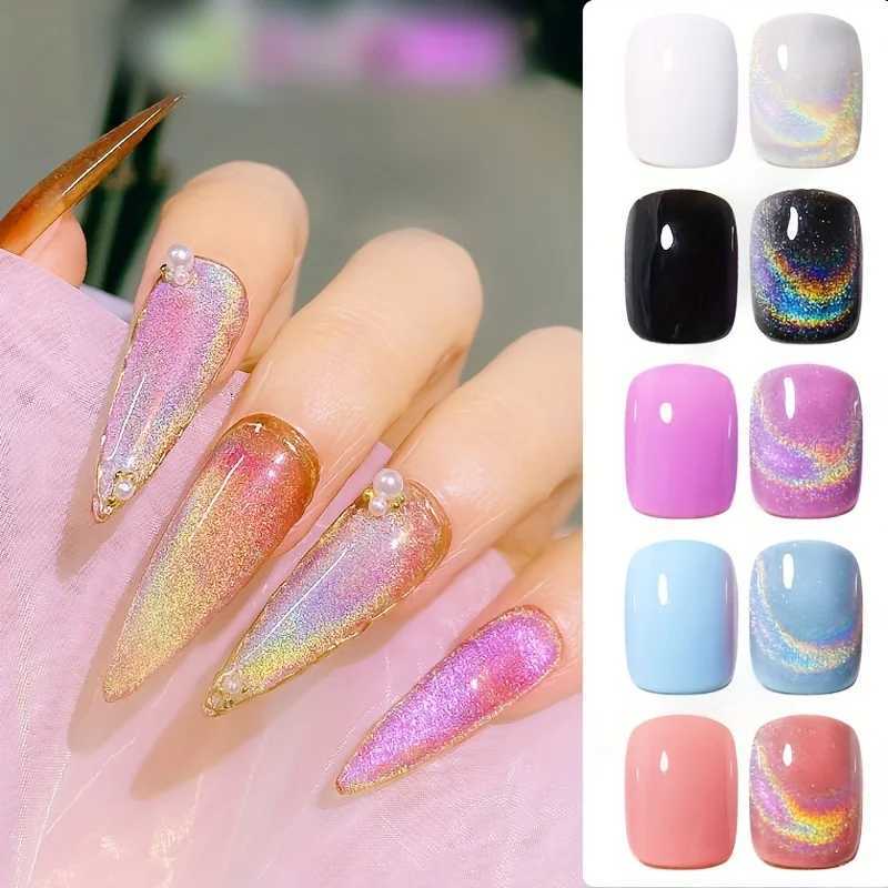 8ml Rainbow Cat Eye Magnetic Gel Nail Polish Colorful Laser Sparkling UV LED Semi Permanent Gel Can Be Use On Any Color GelT251127
