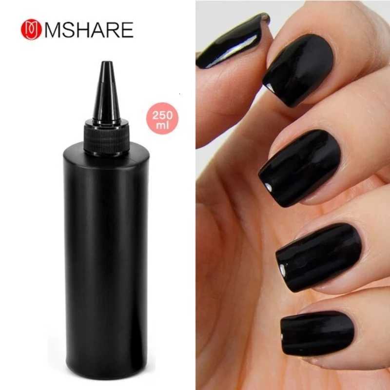 MSHARE 250ml Black White Nail Color Colour Milky White Gel Polish Semi Permanent Varnish Soak Off UV LED NailsT251127