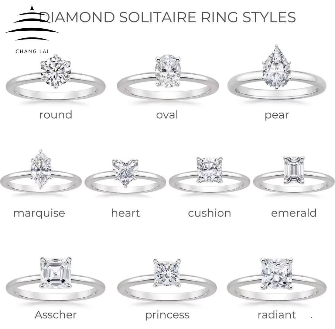 CHANG LAI Custom GIA IGI Certified 1CT to 3CT 18k 14k Pure Gold CVD Radiant Cut Lab Grown Diamond Ring for Weddings and Gifts