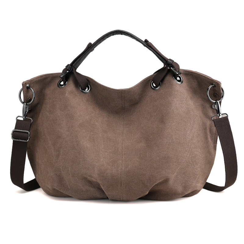 Wholesale European and American canvas bags women's large-capacity retro women's shoulder bags student tote large bags casual handbags