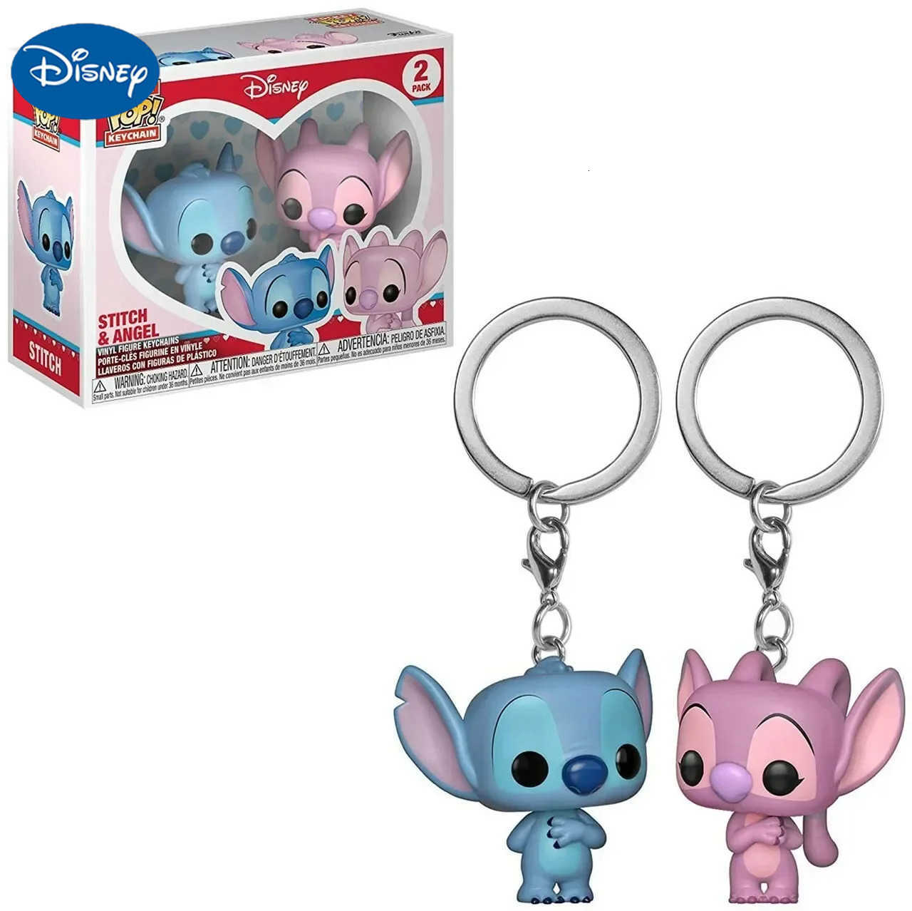 Disney Rock-bottom Price FUNKO POP Stitch Angel 2 Pack Summer STITCH Keychain Toy Vinyl Figure Pocket Pop Keyring Toys H251127