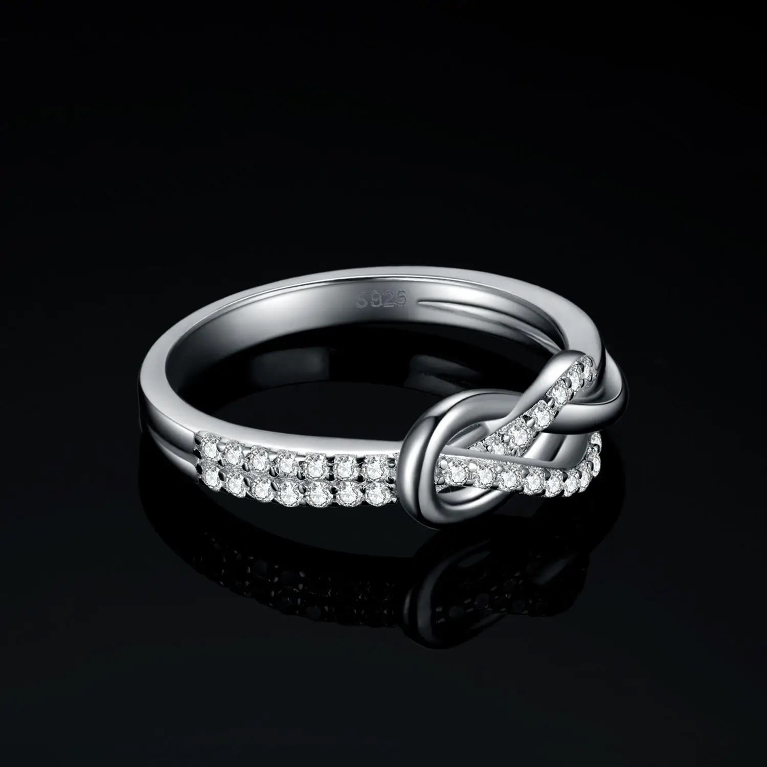 Jewelry Arrival Infinity Love Knot Gemstone 925 Sterling Silver Statement Ring for Woman Fashion Classic Fine 251126 - view 4
