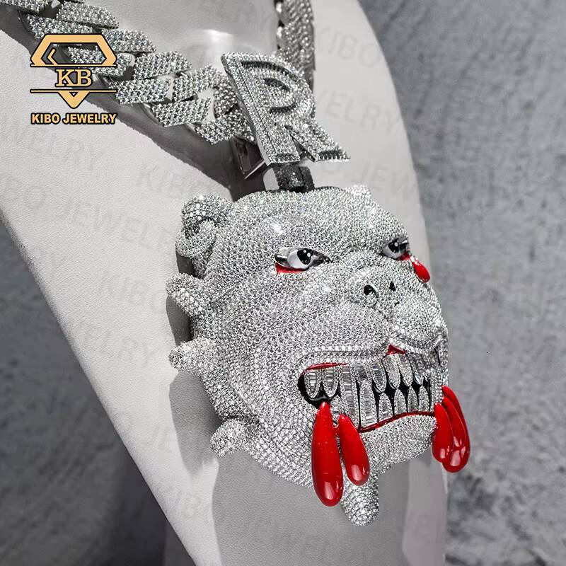3D Custom Hip Hop Jewelry Iced Out Moissanite VVS S925 Silver Custom Necklace Pendant