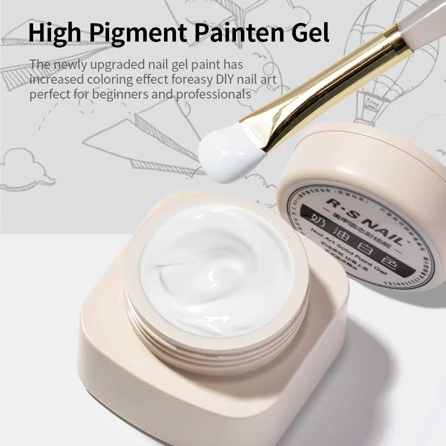 RS NAIL 5g Painting Gel Nail Polish Black White Nail Painting Art Gel Line Flower Drawing Gel Semi-solid UV LED Soak Off VarnishT251127