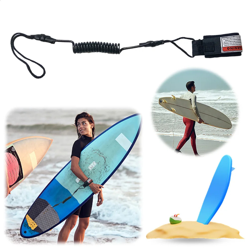TPU surfboard strap adjustable coil SUP spring wristband upright paddle board leg short rope long board safety belt 250420