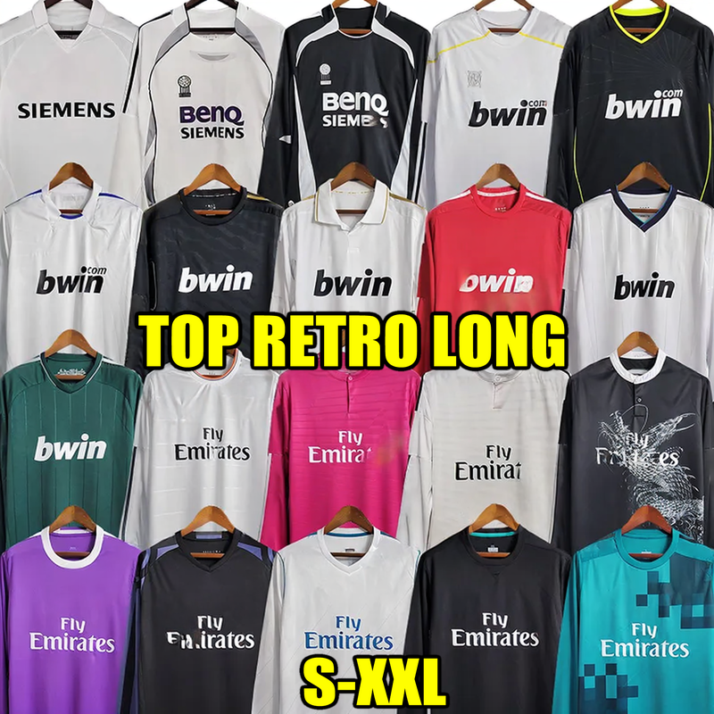 Retro long sleeves ZIDANE FIGO Soccer Jerseys RONALDO Real Football shirts GUTI Classic MadridS Ramos KAKA CARLOS 13 14 15 16 17 RAUL REDONDO 02 03 04 05 06 07 08 09 10 11 12