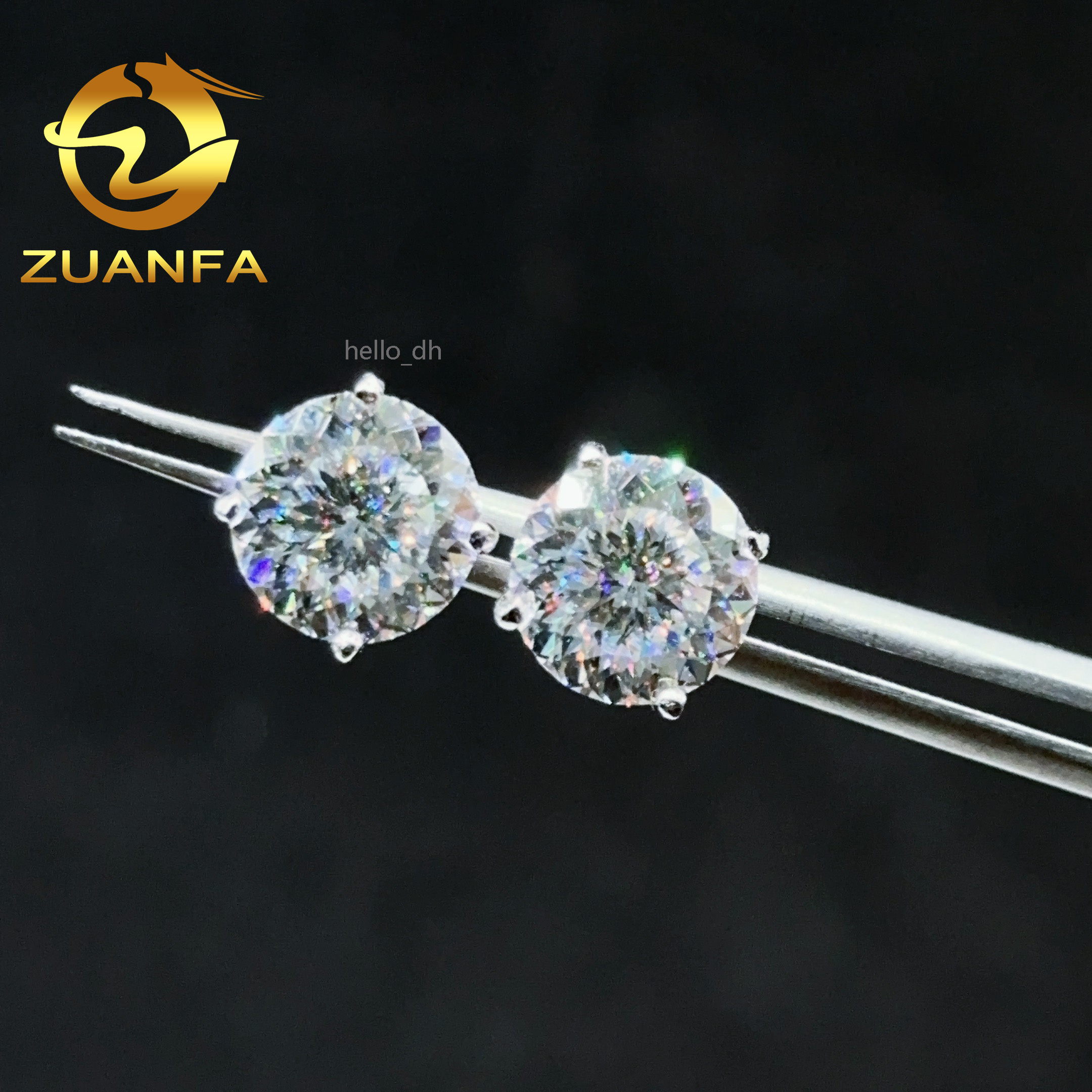 1ct 2ct 3ct Bird Nest Moissanite Hip Hop Earrings Screw Back Round 4 Prong Stud Earrings 925 Silver VVS Moissanite for Men Women