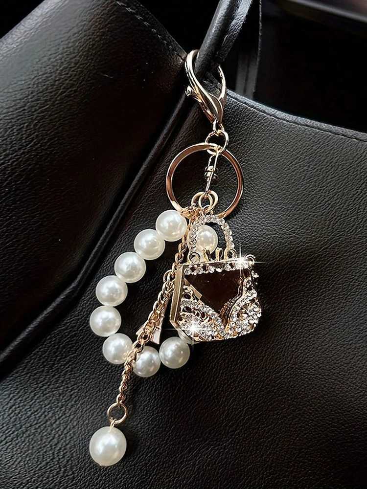Korean Pearl Beads Diamond Studded Key Chain Advanced Exquisite Bag Pendant Holiday Gifts T251127