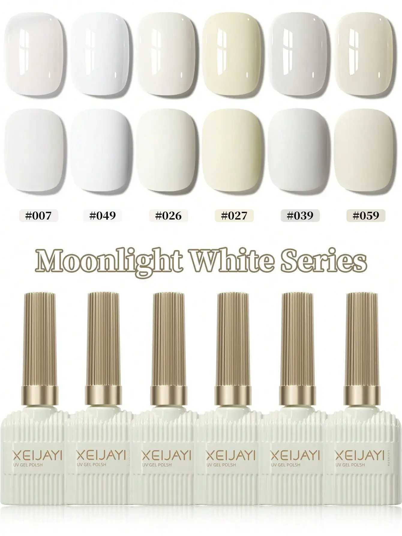 6Pcs 15ml Moonlight White Series Gel Nail Polish Set Popular Color Gel Varnish Kit Soak Off UV/LED Gel PolishT251127