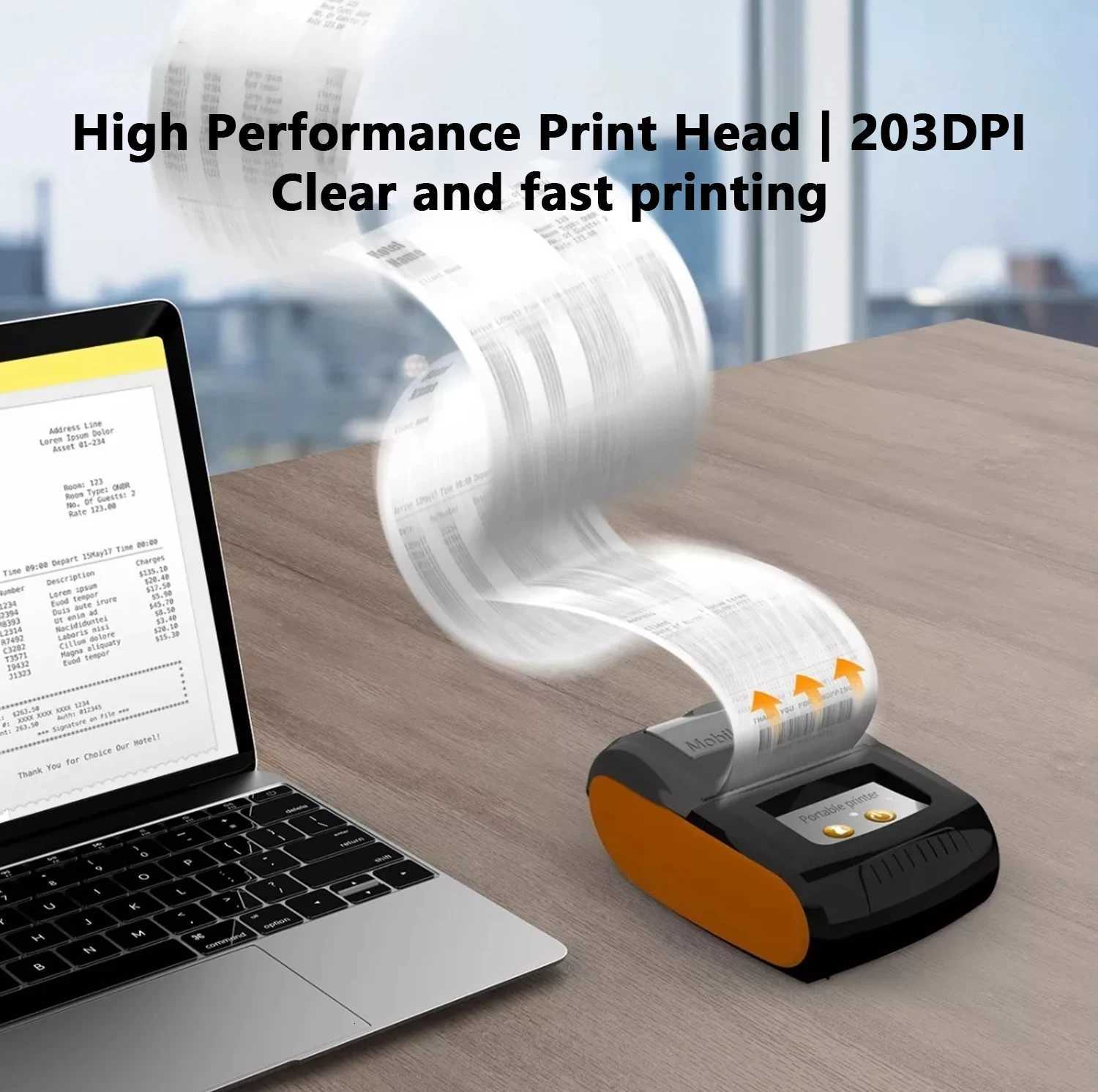 58MM Mini Thermal Receipt Printer Wireless Mobile Ticket Bill POS Printer For Small Business For Android IOS Windows H251127