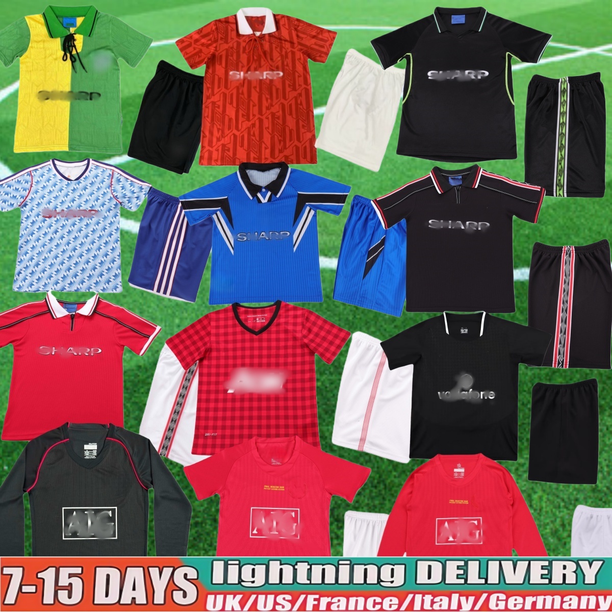 Retro Kid kit 92 93 CANTONA GIGGS KEANE Mainoo Mens RETRO Short sleeve United Soccer Jerseys 1998 1999 SOLSKJAER SCHOLES RONALDO FERDINAND ROONEY CHICHARITO888