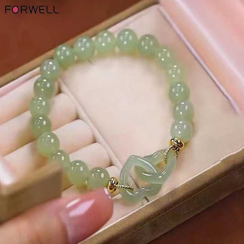 FORWELL Natural Hotan Jade Elastic Luxury Exquisite Jewelry Couple Beaded Festival Gift for Men and Women C251105