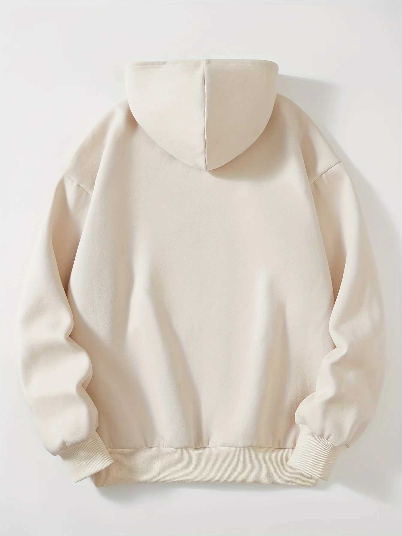 Womens Chic Letter Print Hoodie - Relaxed Fit Adjustable Drawstring Soft Comfort - Trendy Casual Streetwear for Everyday Style J251136