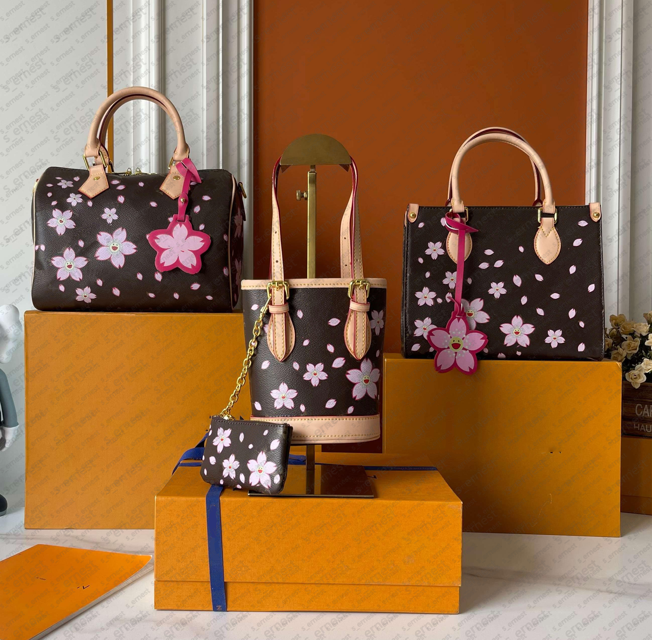 luxury cherry -blossom designer bag shoulder bag pink denim bag crossbody bag tote bag women underarm bag mini chain handbag