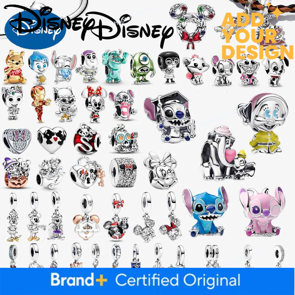 Disney custom Stitch Minnie Winnie Deadpool Sterling Silver Dangle Charms 925 plata Fit Original Bracelet Beads Jewelry Gift DIY H251011