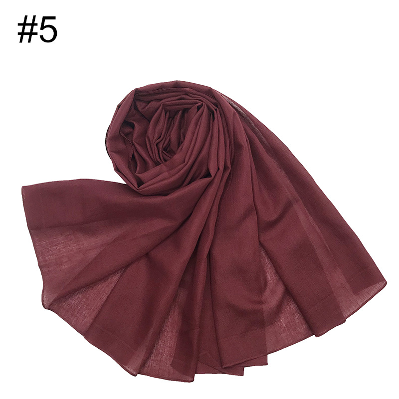 K540 Cross-border high-quality Malaysian Baotou basic solid color cotton long scarf female scarf scarf encrypted Bali yarn
