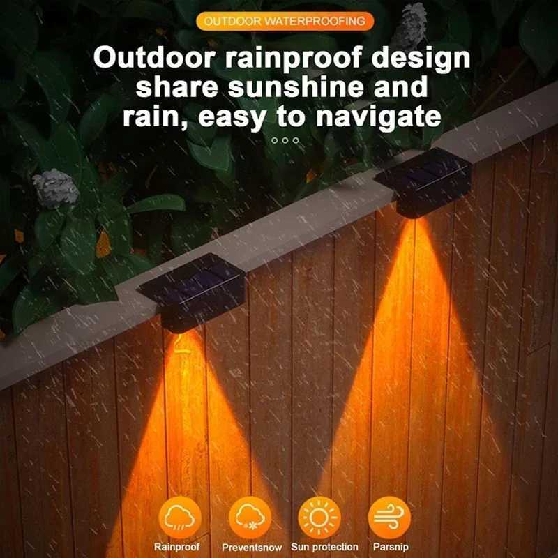 4/8 Pcs LED Solar Lights Porch Light Outdoor IP65 Waterproof Wall Lamp for House Yard Stair Fence Pool Garden Decor LightingM251127