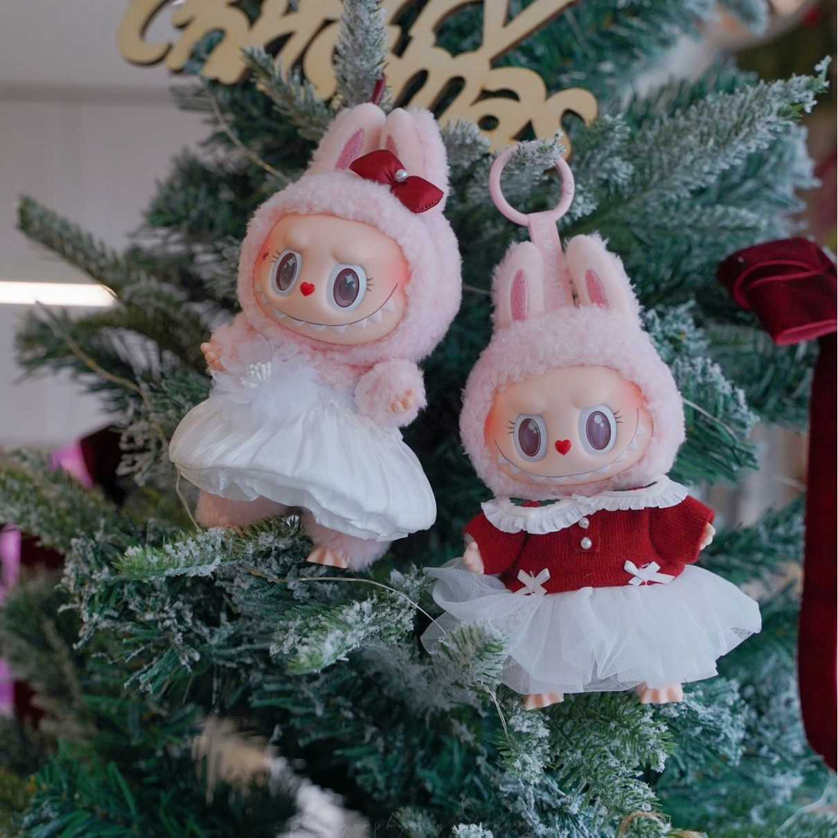Labubu Glitter Fairy Tale Christmas Series Plush 18cm Toy Doll Bag Pendant Keychain L251127