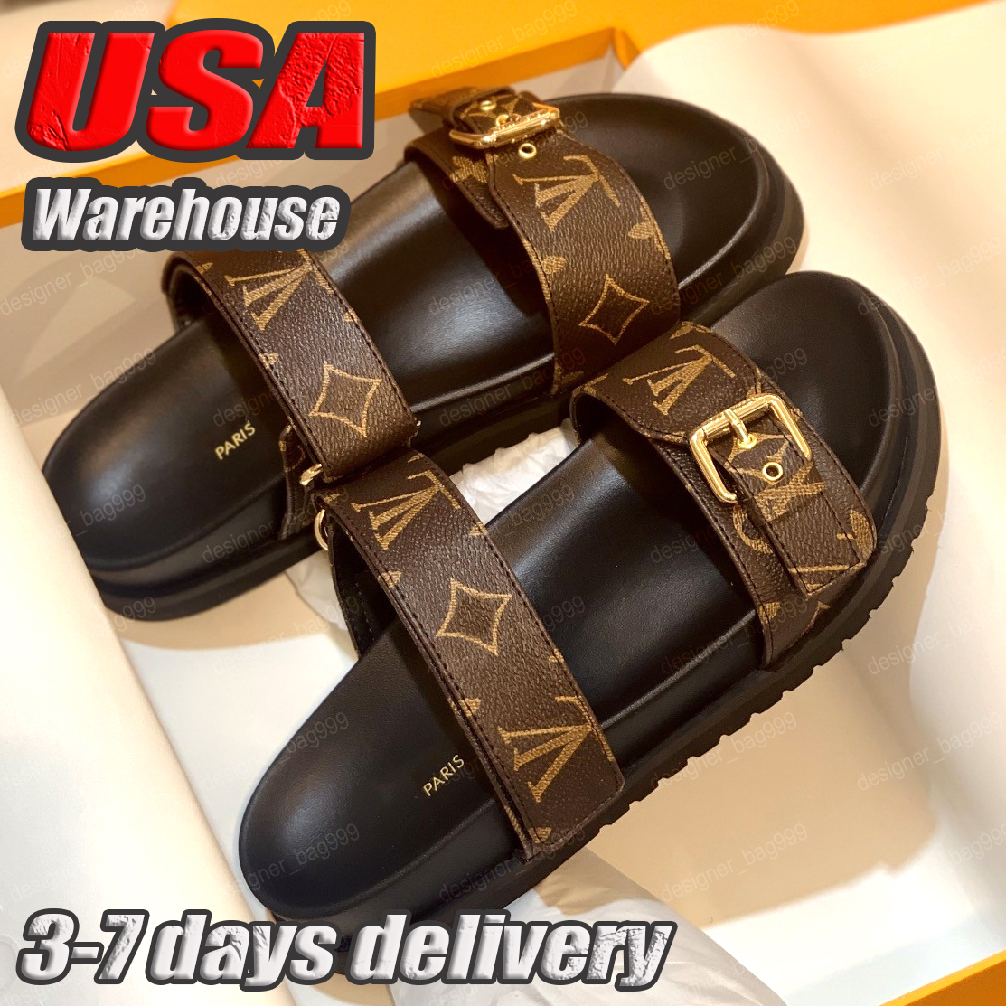 Designer Slippers sandals Men and Women brown slides Genuine Leather Casual Shoe summer beach gladiator Mules hasp Woman top quality Flat Slide Designer sandal A2