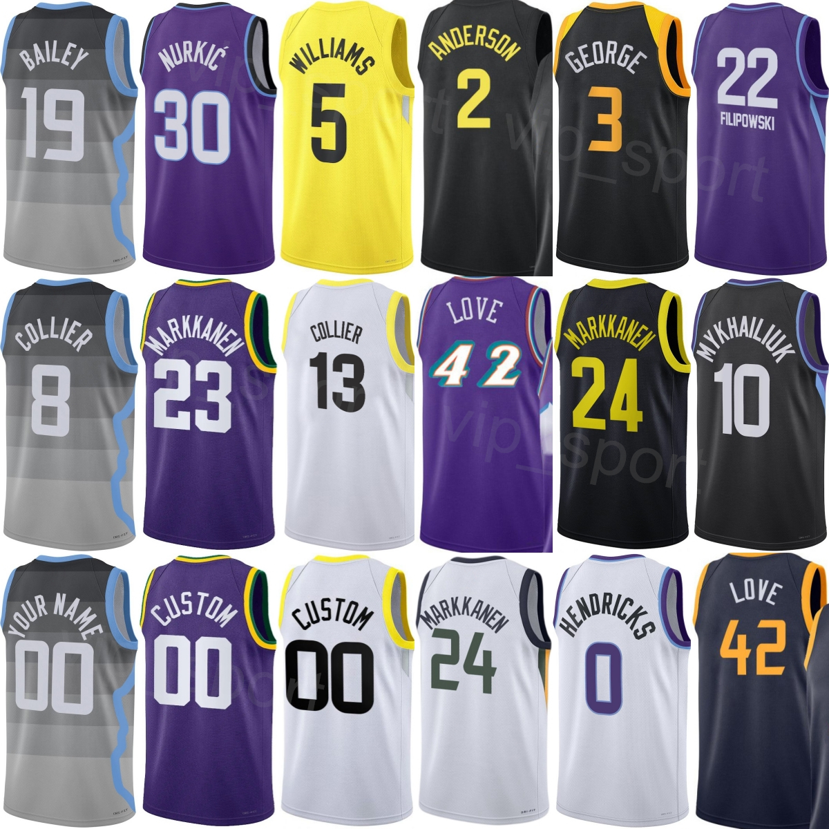 Print Basketball Jusuf Nurkic Jerseys 30 Kyle Anderson 2 Walter Clayton Jr 13 Taylor Hendricks Kevin Love Cody Williams Kyle Filipowski 22 Woman Youth Man 2026 City