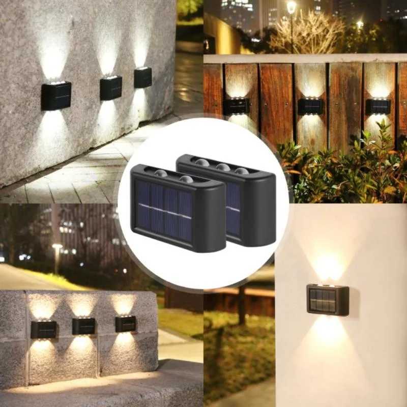 Solar Wall Lamp Outdoor Waterproof Solar Powered Light UP and Down Illuminate Home Garden Yard Decoration Outside SunlightsM251127